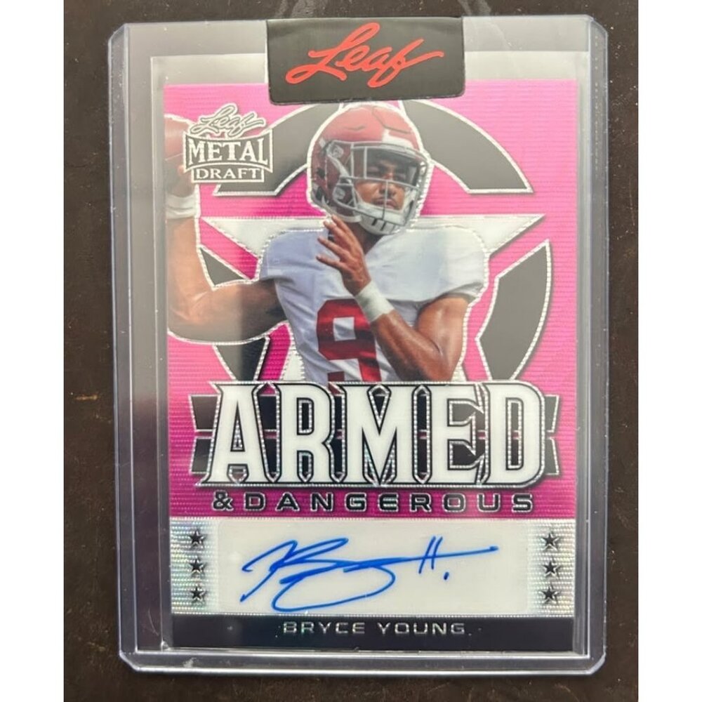 Bryce Young 2022 AUTO Leaf Card‎ Metal Armed and Dangerous /15